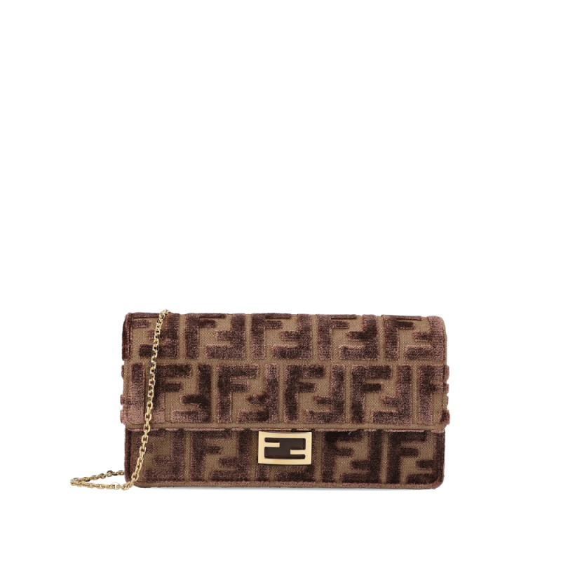 Fendi Jacquard-pattern Buckle Shoulder Bag