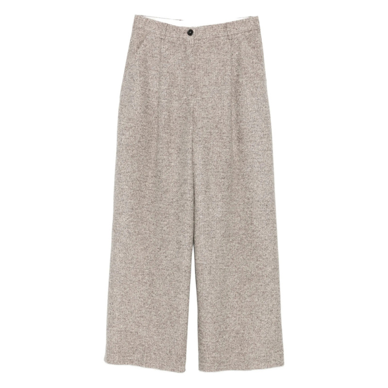 Mark Kenly Domino Tan Pleated Tweed Pants