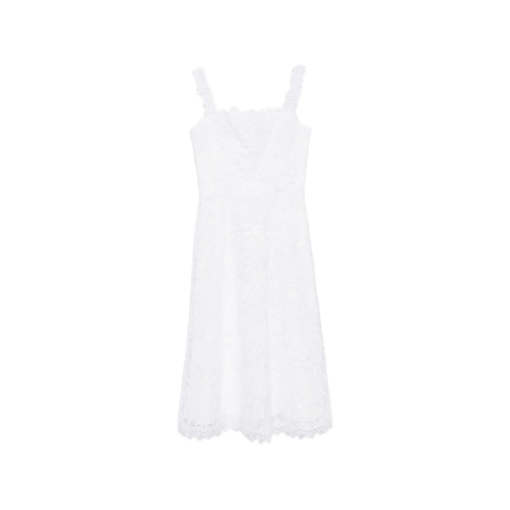 Carolina Herrera Guipure Lace Flared Midi Dress