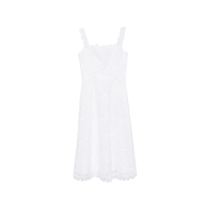 Carolina Herrera Guipure Lace Flared Midi Dress
