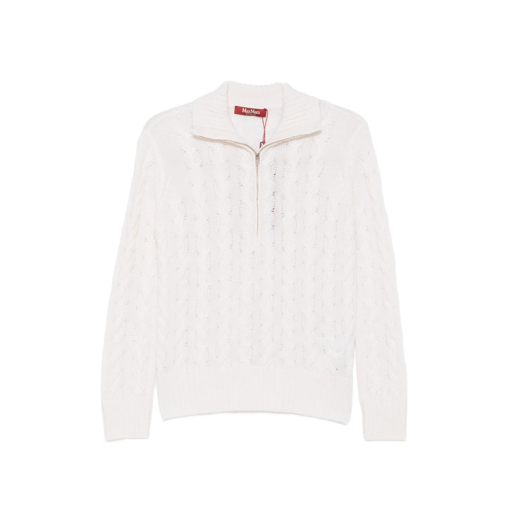 Max Mara Studio Cable-knit Quarter-zip Sweater