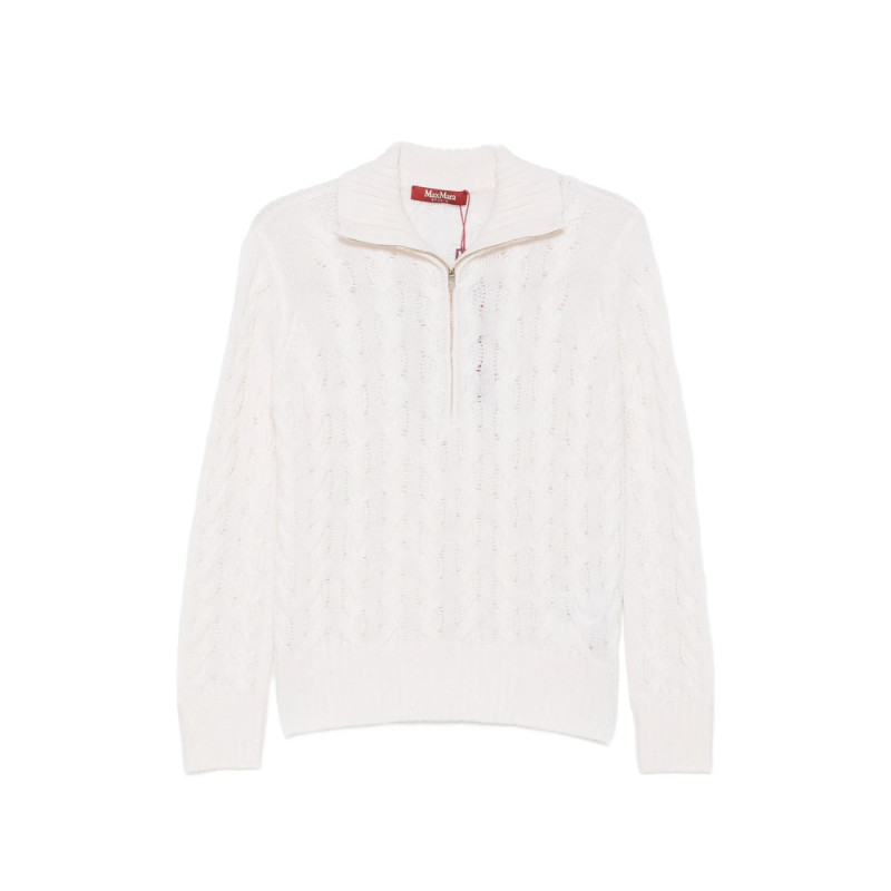 Max Mara Studio Cable-knit Quarter-zip Sweater