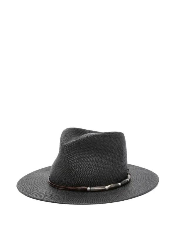bead-embellished fedora