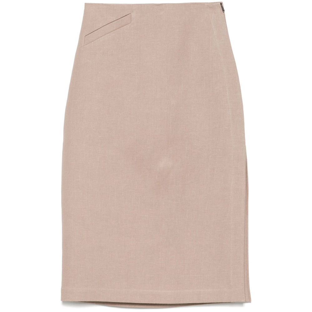Fendi Linen Midi Skirt