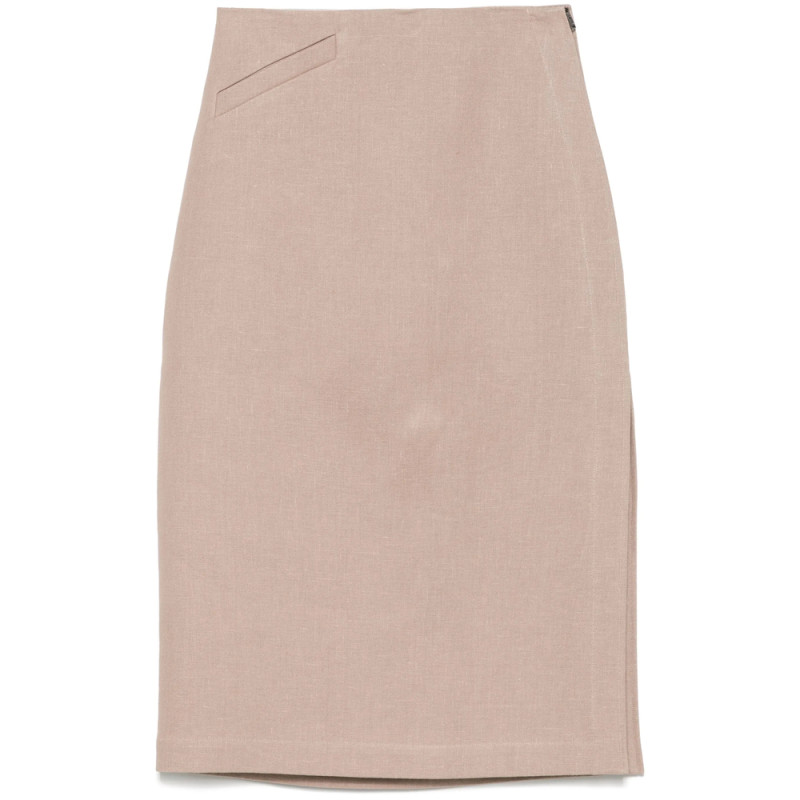 Fendi Linen Midi Skirt