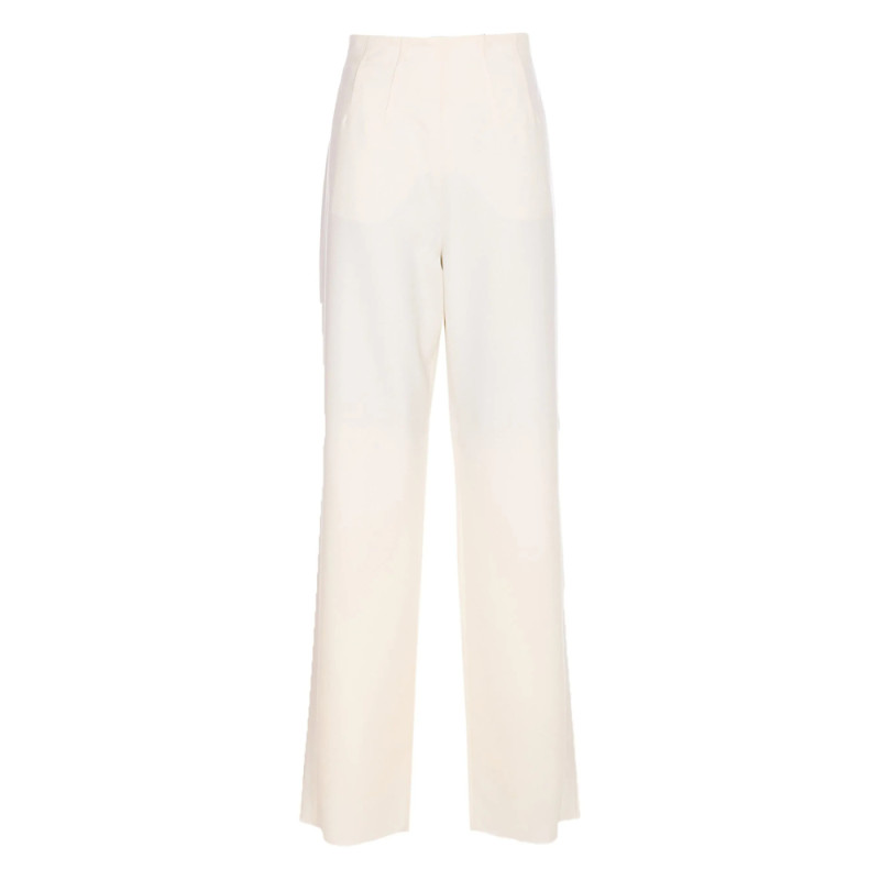 Max Mara Pianoforte Balta High-waist Zip-fly Trousers