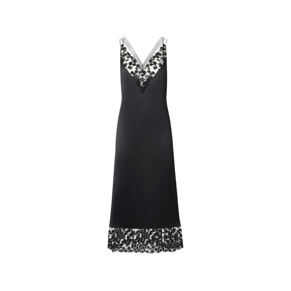 Fendi Black Silk And Lace Dress