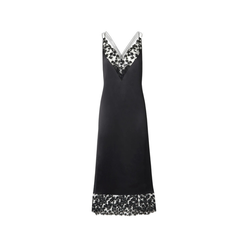 Fendi Black Silk And Lace Dress