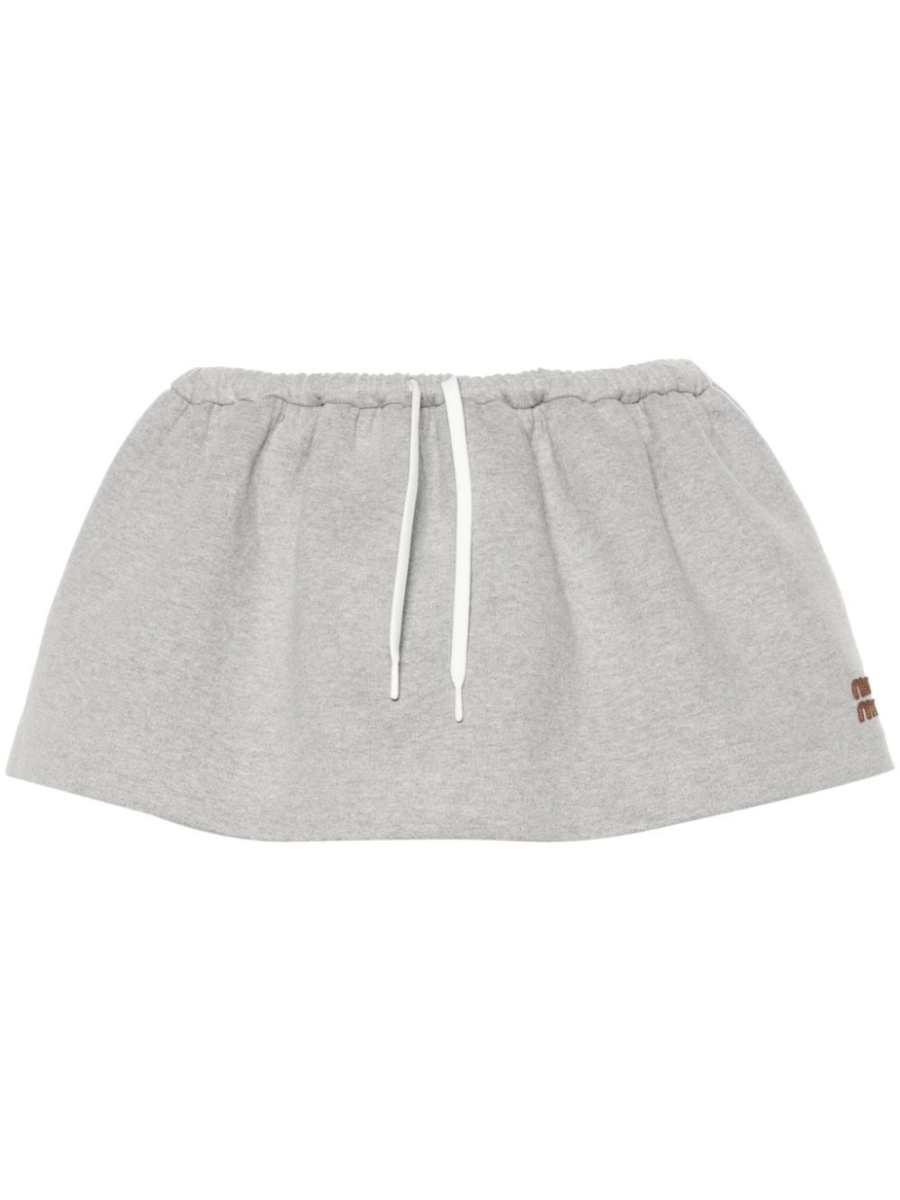 logo-patch cotton skirt
