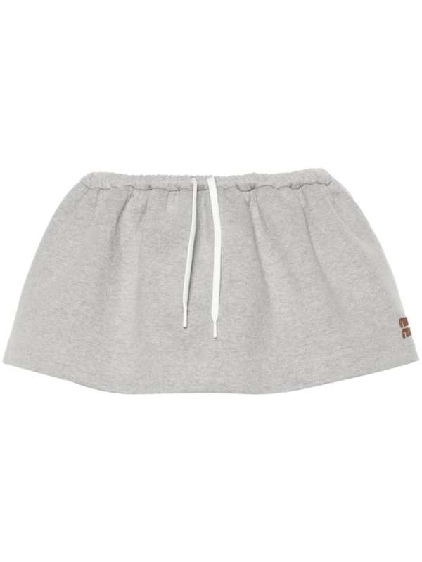 logo-patch cotton skirt