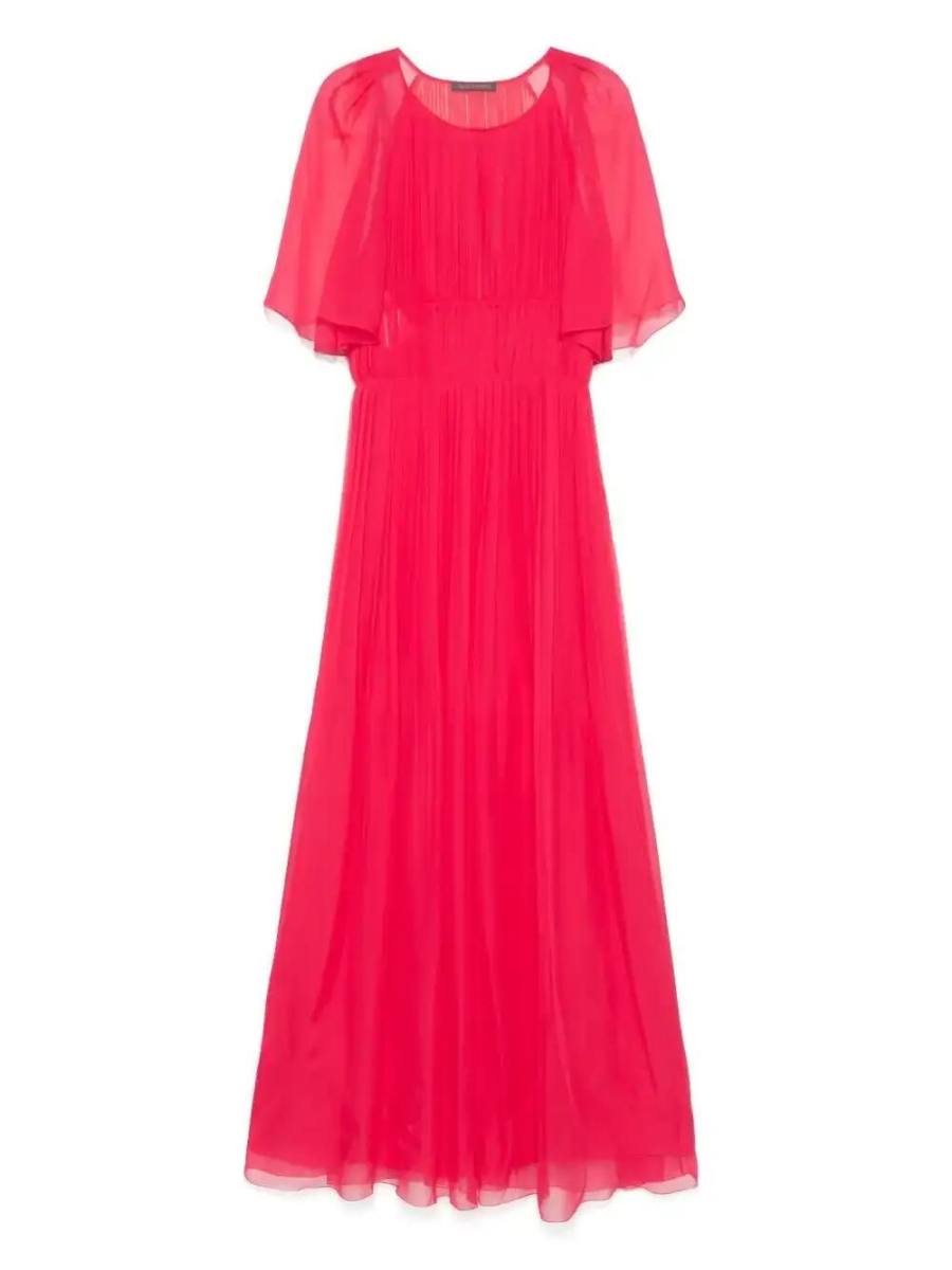 plissé-effect maxi dress