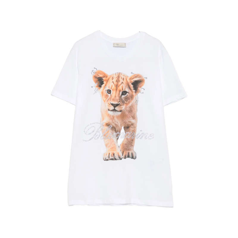 Blumarine Lion-print Crystal-embellished T-shirt