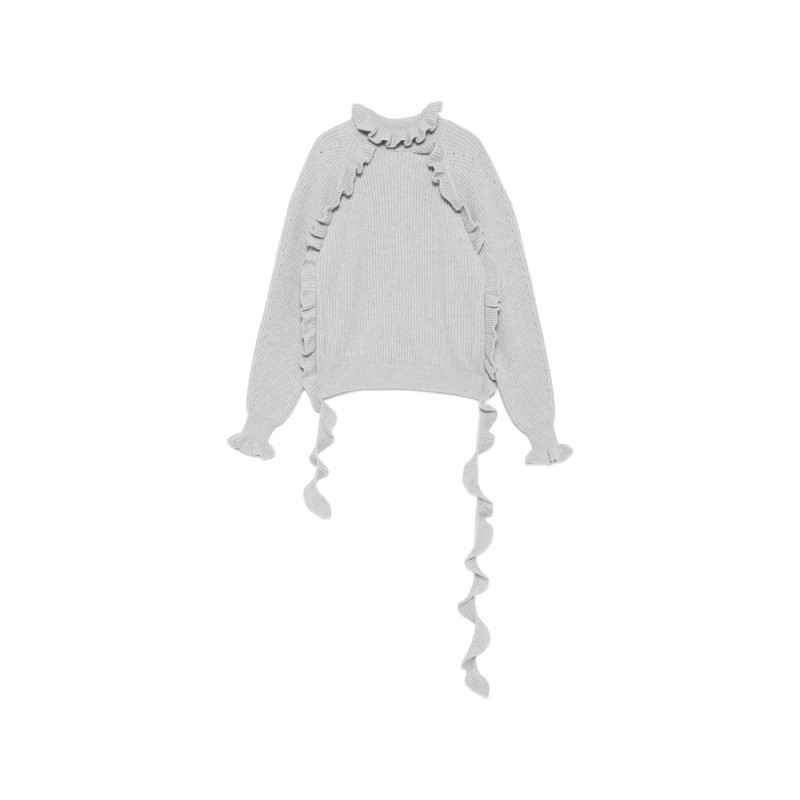 Blumarine Ruffled Ribbed-knit Sweater