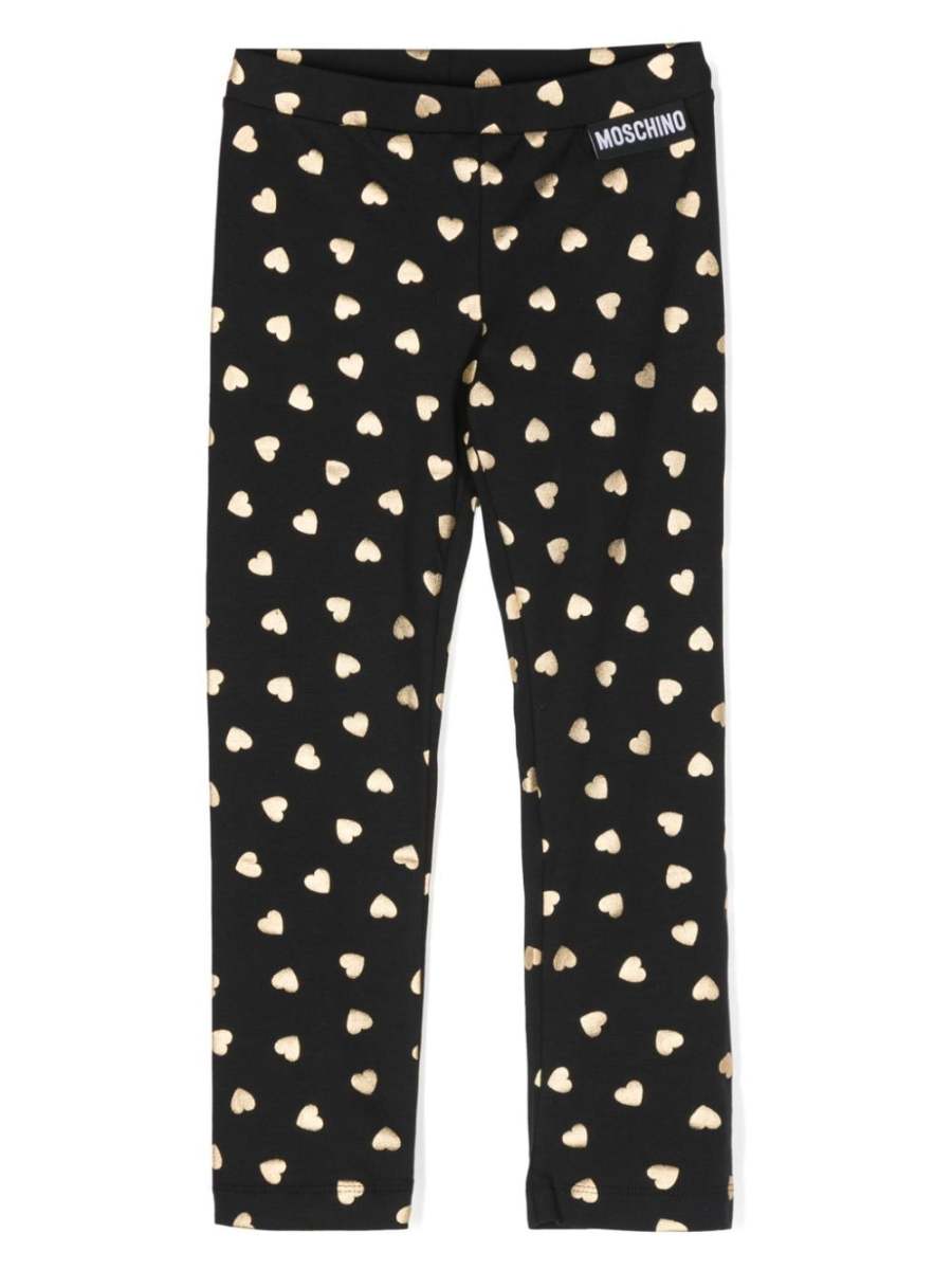 heart-print cotton leggings