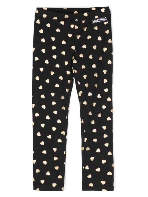 heart-print cotton leggings