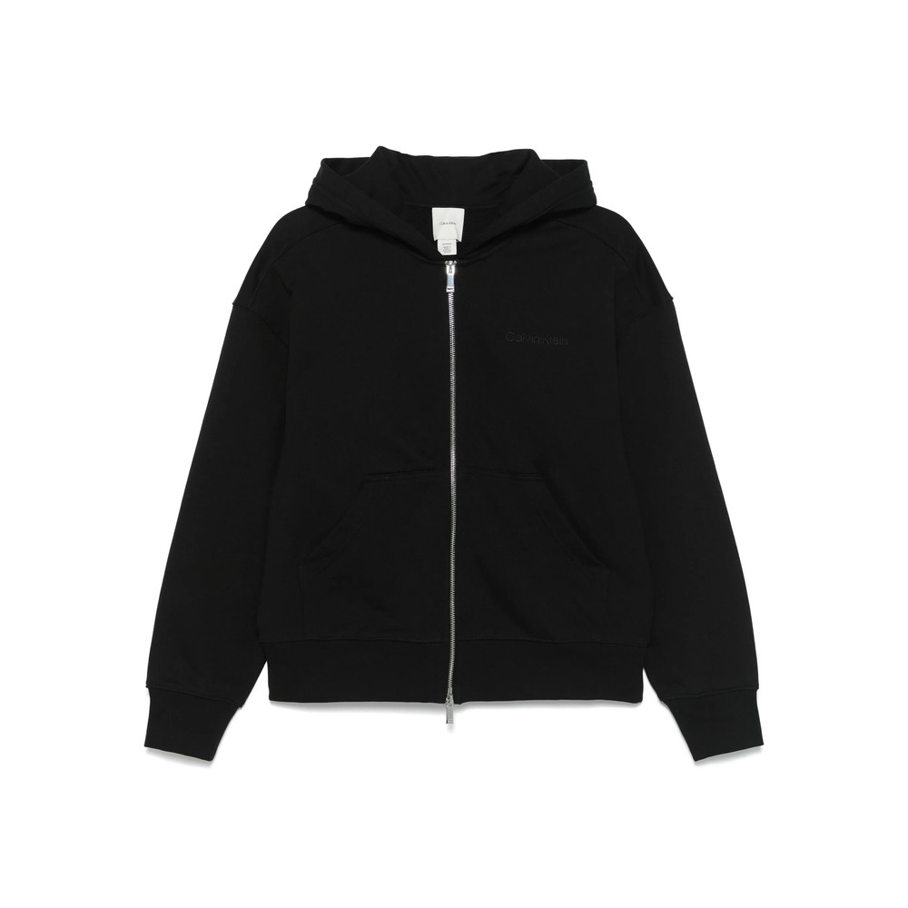 Calvin Klein Logo-embroidered Zip-up Hoodie