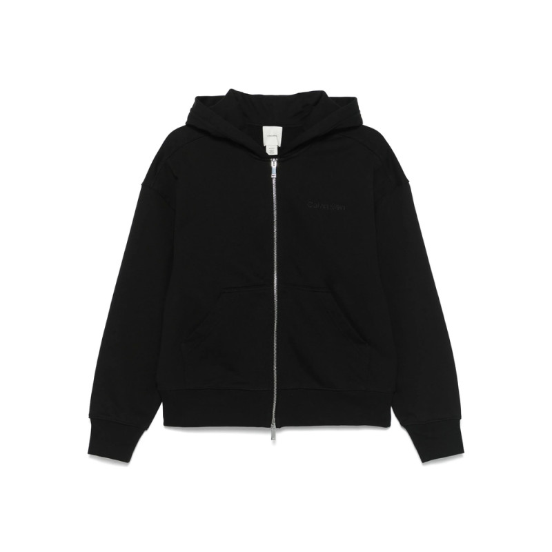 Calvin Klein Logo-embroidered Zip-up Hoodie