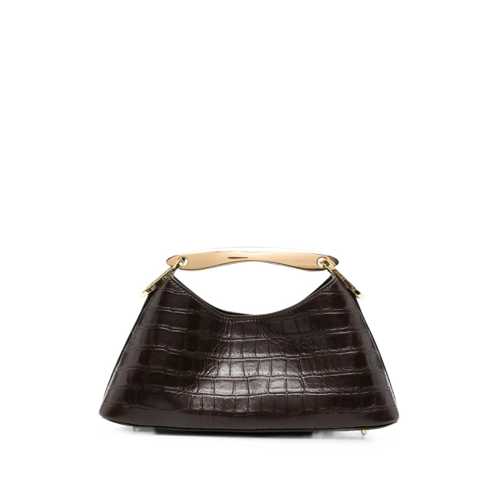 Elleme Mini Boomerang Croc-effect Leather Tote Bag