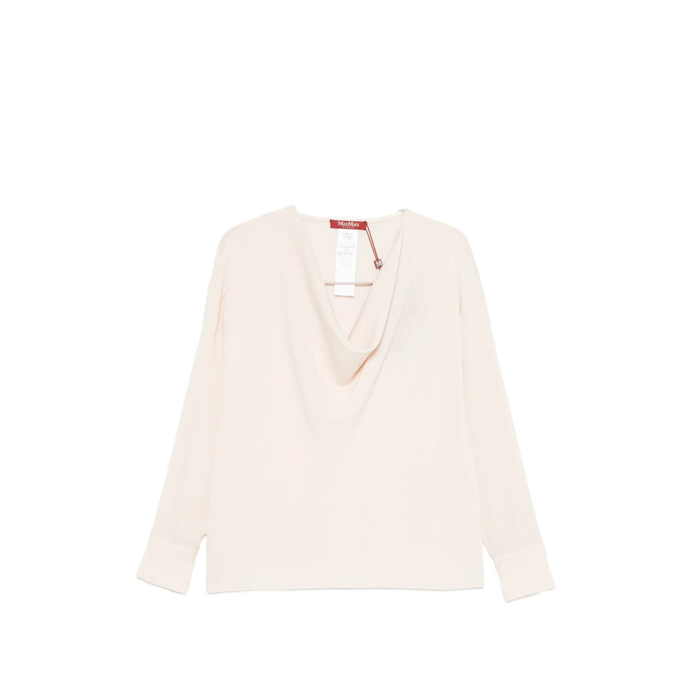 Max Mara Studio Cowl-neck Silk Blouse