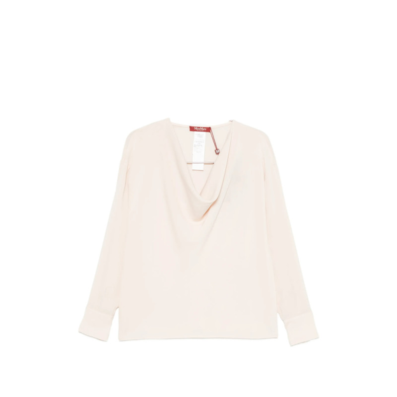 Max Mara Studio Cowl-neck Silk Blouse