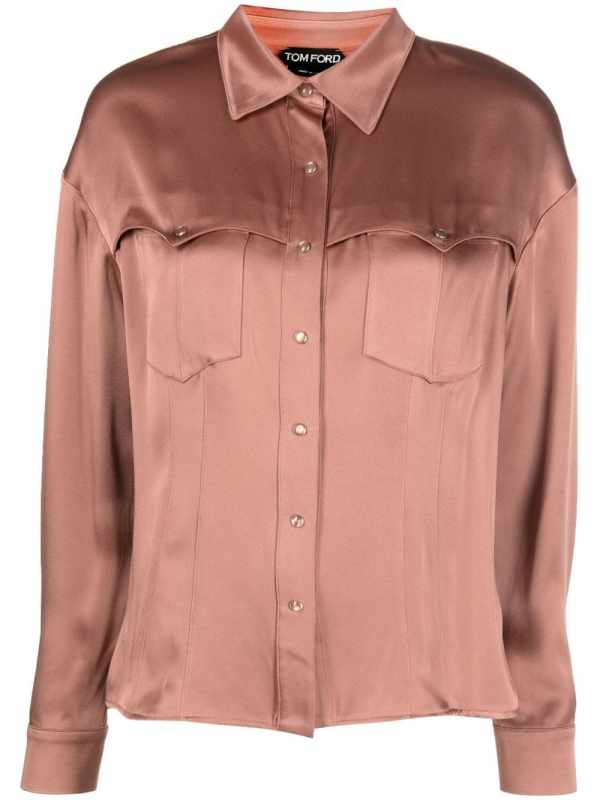 Western-style satin shirt