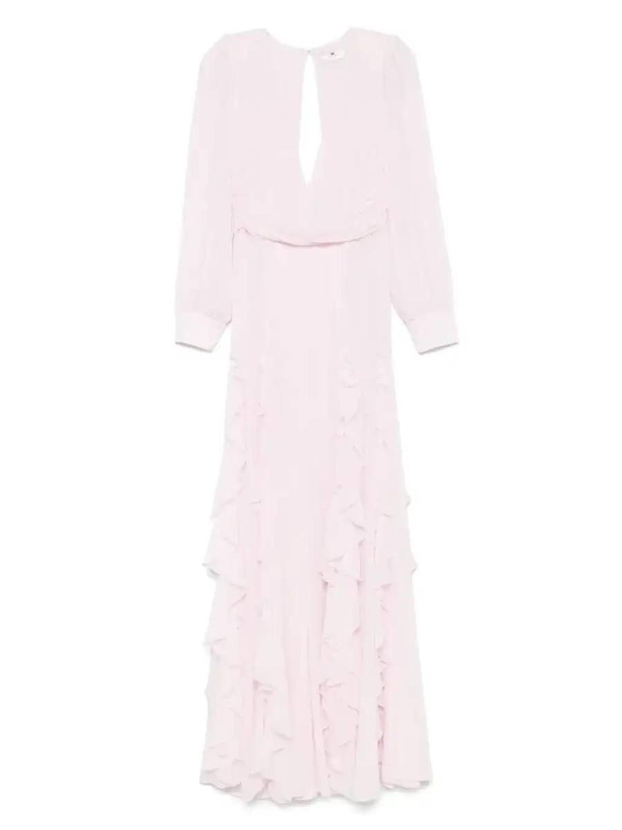 ruffled georgette maxi dress