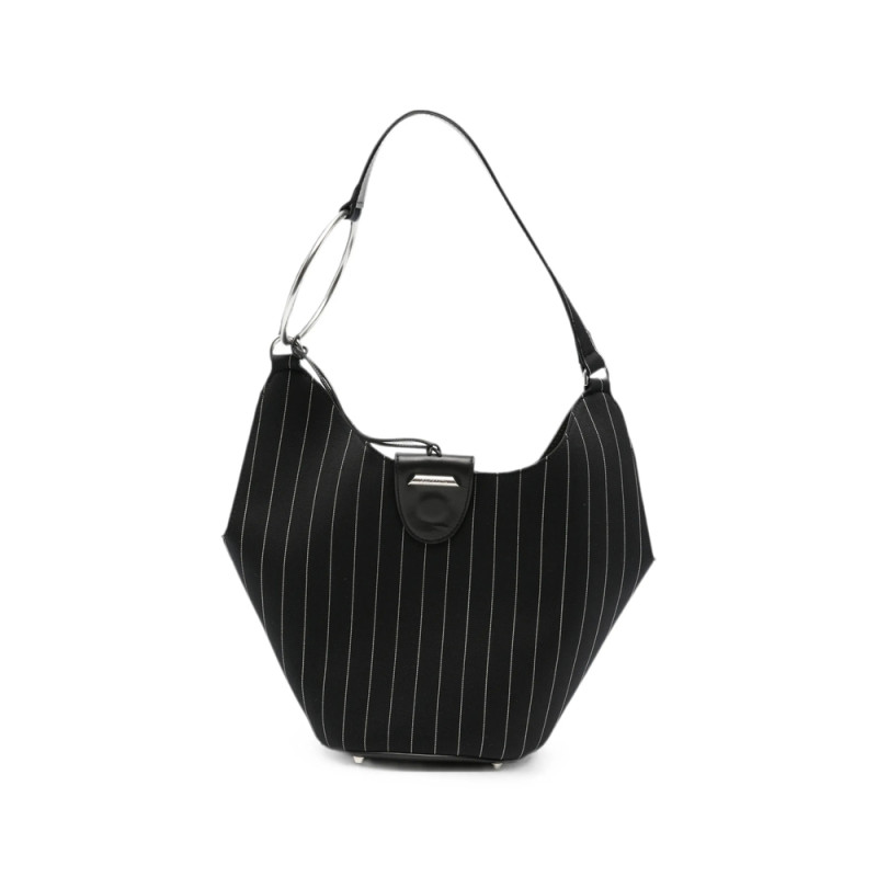 Dondup Pinstripe-pattern Ring-handle Tote Bag
