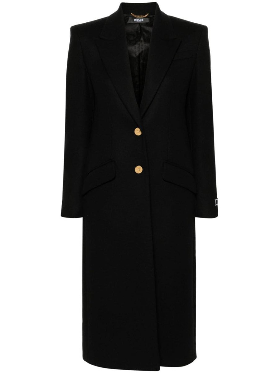 single-breasted wool-blend coat
