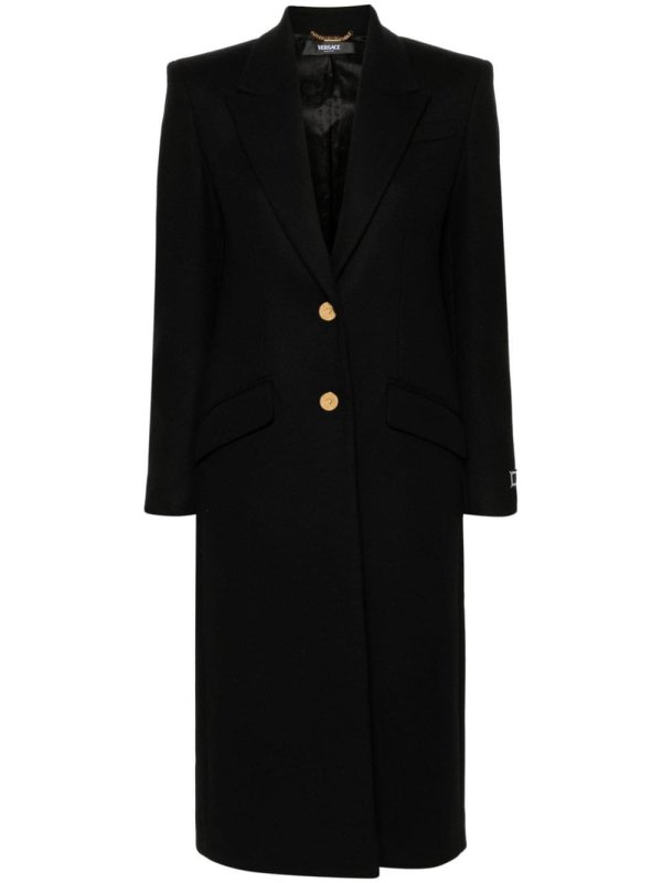 single-breasted wool-blend coat