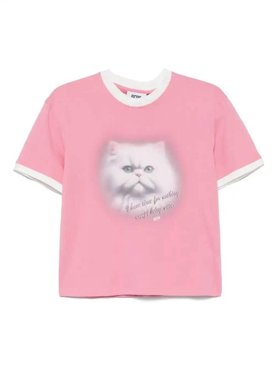 Cat-print T-shirt