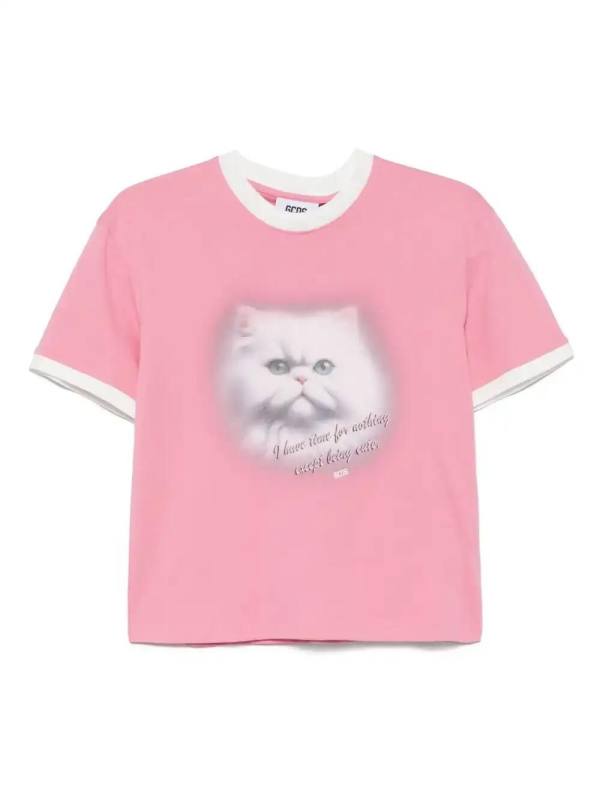 Cat-print T-shirt