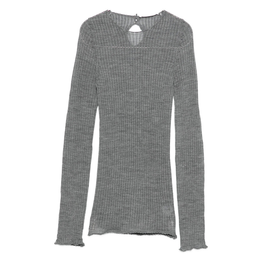 3311 Ribbed Cut-out Knitted Top