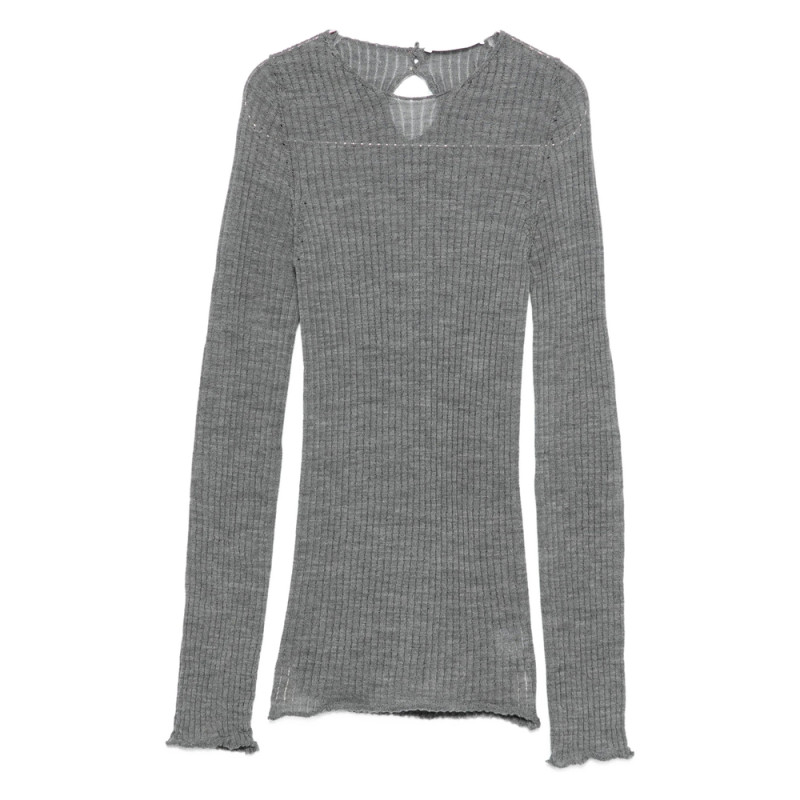 3311 Ribbed Cut-out Knitted Top