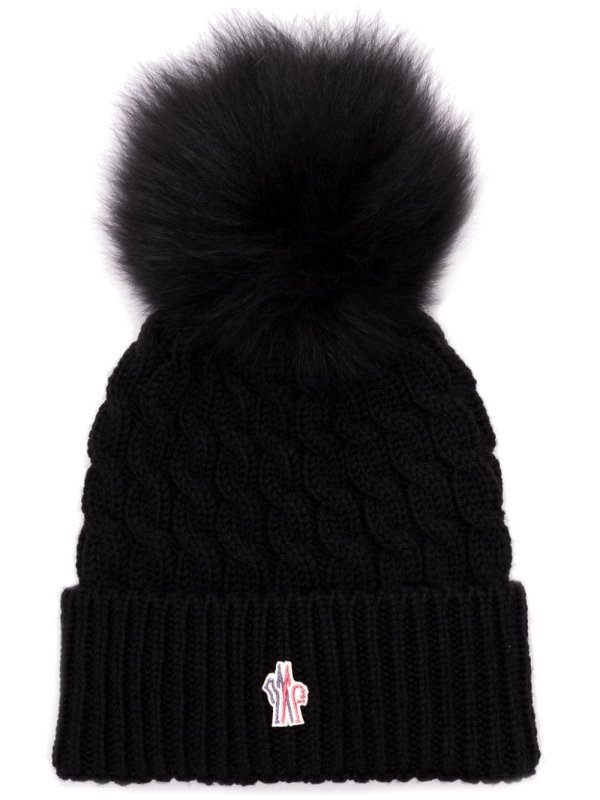 pompom wool beanie hat