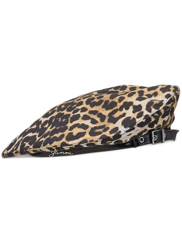 leopard-print beret