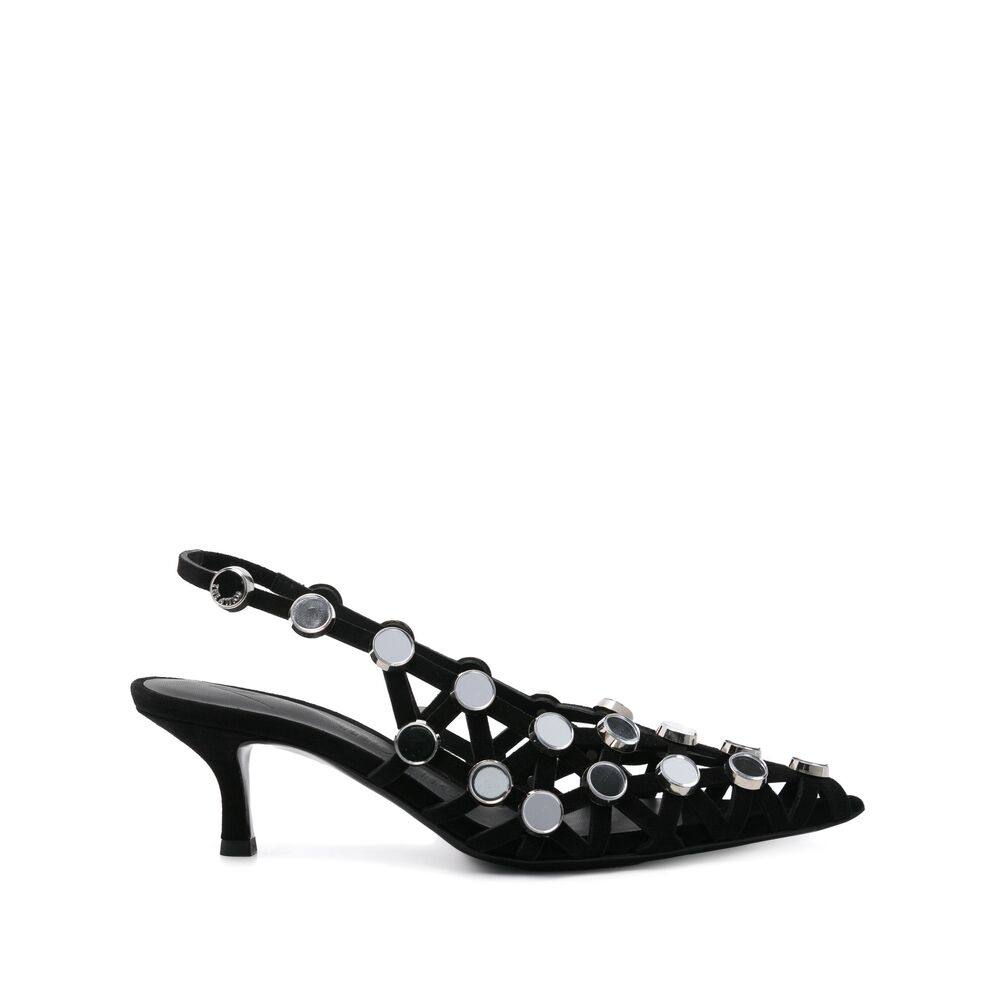 The Attico 50mm Grid Slingback Pumps
