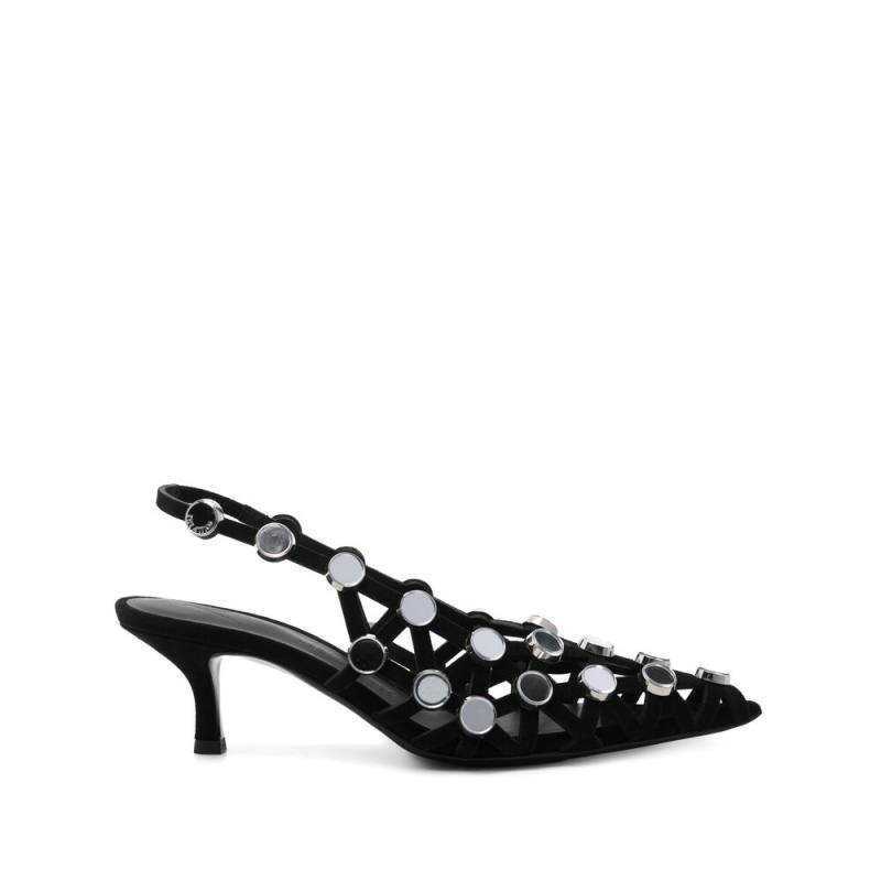 The Attico 50mm Grid Slingback Pumps