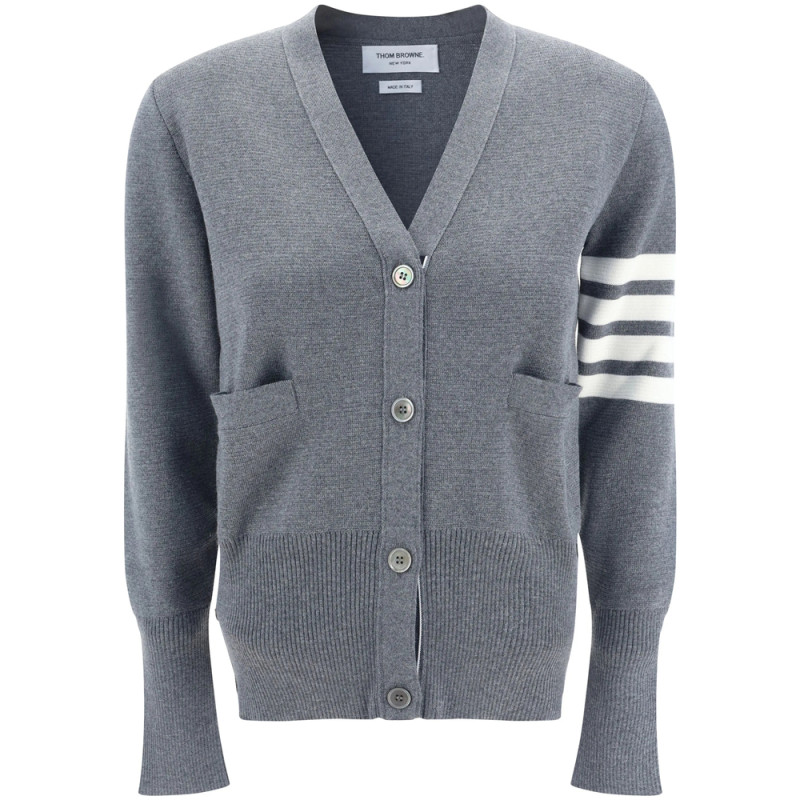 Thom Browne Milano Stitch V-Neck Merino Cardigan