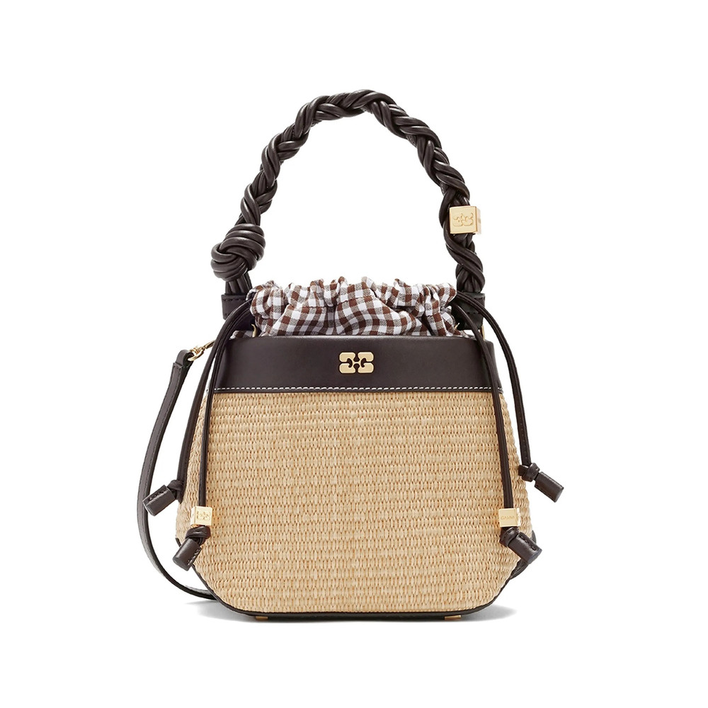 Ganni Bou Raffia Bucket Bag