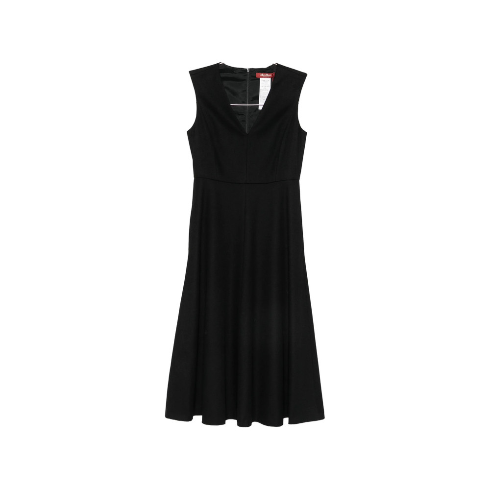 Max Mara Studio V-neck Sleeveless Midi Dress