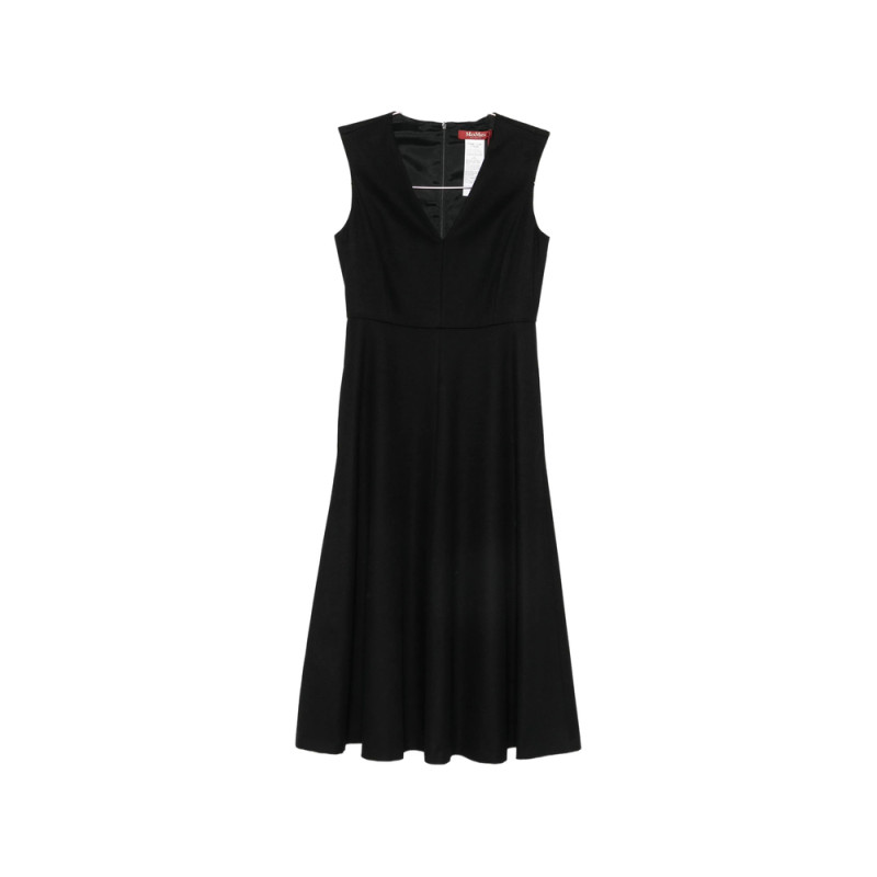 Max Mara Studio V-neck Sleeveless Midi Dress