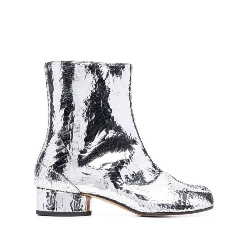 Maison Margiela Tabi 30mm Mirror-effect Ankle Boots