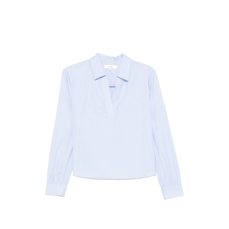 Frame V-neck Striped Blouse