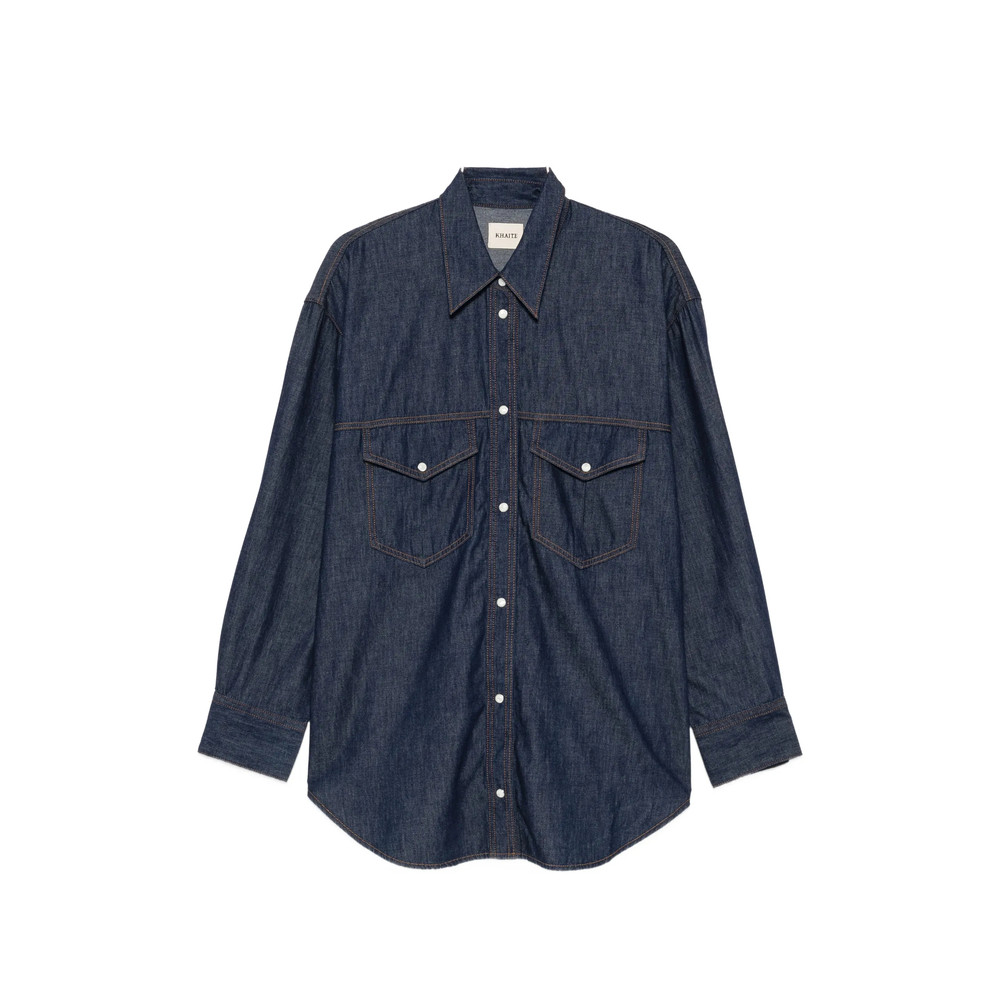 Khaite Christensen Contrast-stitch Denim Shirt