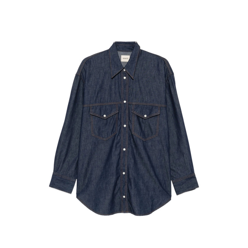 Khaite Christensen Contrast-stitch Denim Shirt