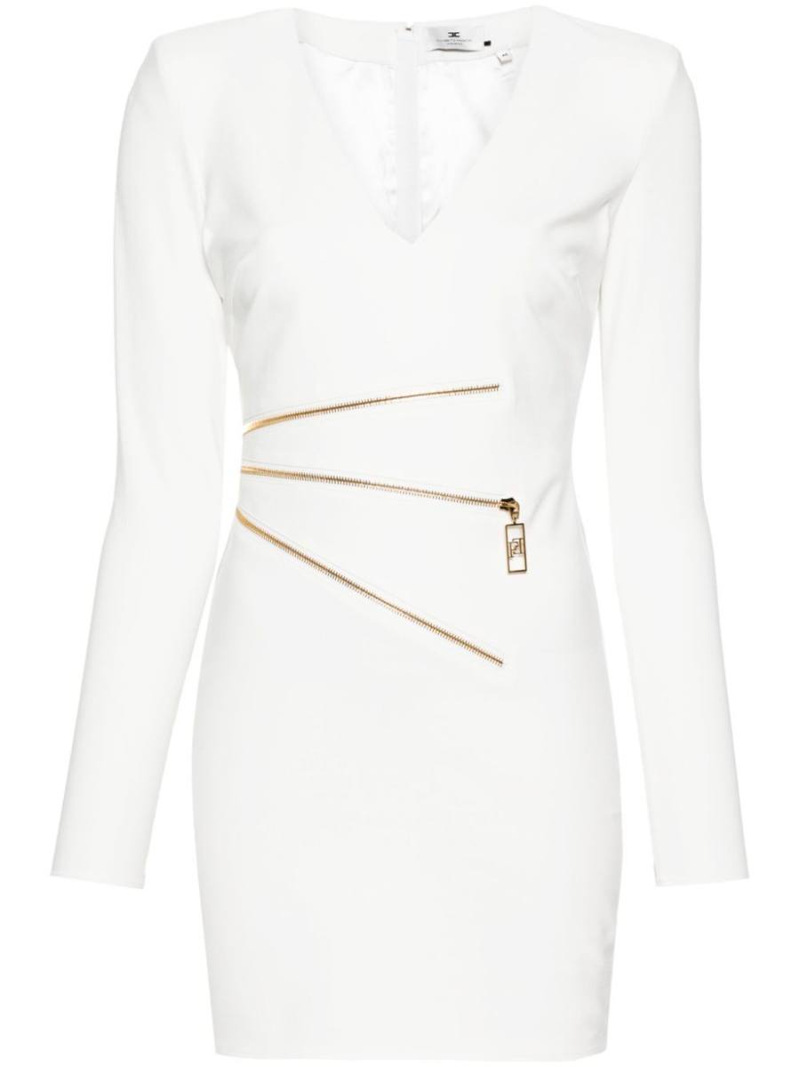 zip-detailed mini dress