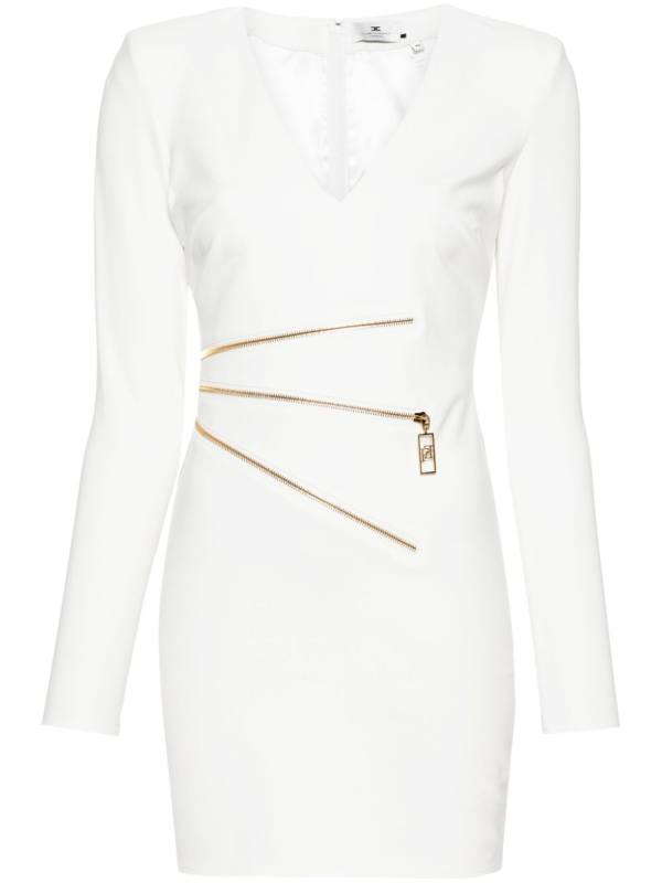zip-detailed mini dress