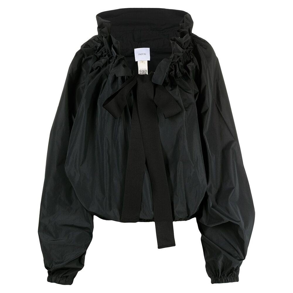 Patou Grosgrain Puff-sleeve Blouse