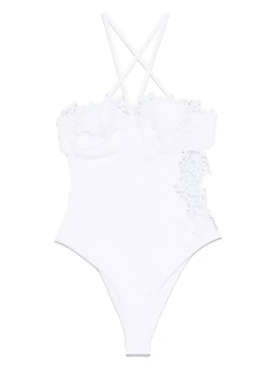 lace-panelling swimsuit
