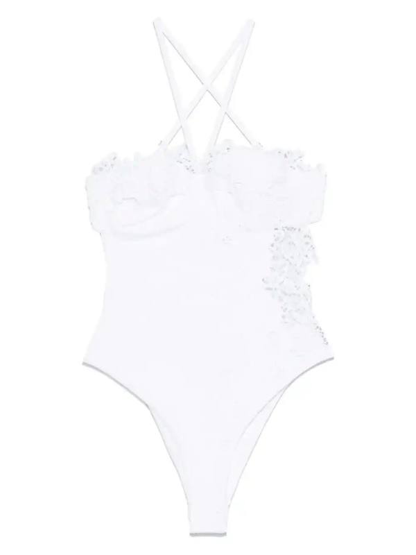 lace-panelling swimsuit